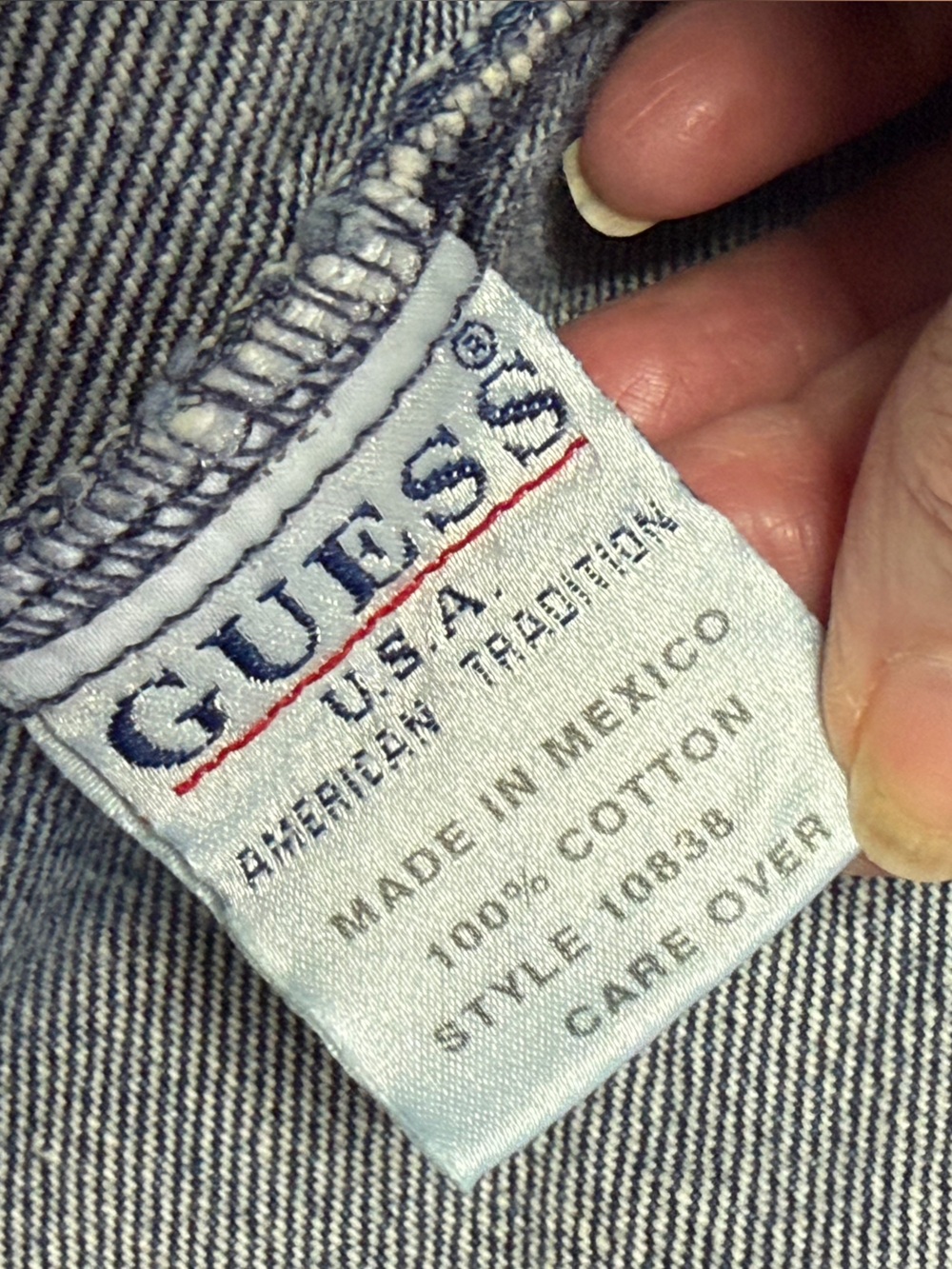 Y2K FITTED Guess Blue Classic Denim Jacket- M - Picture 11 of 15